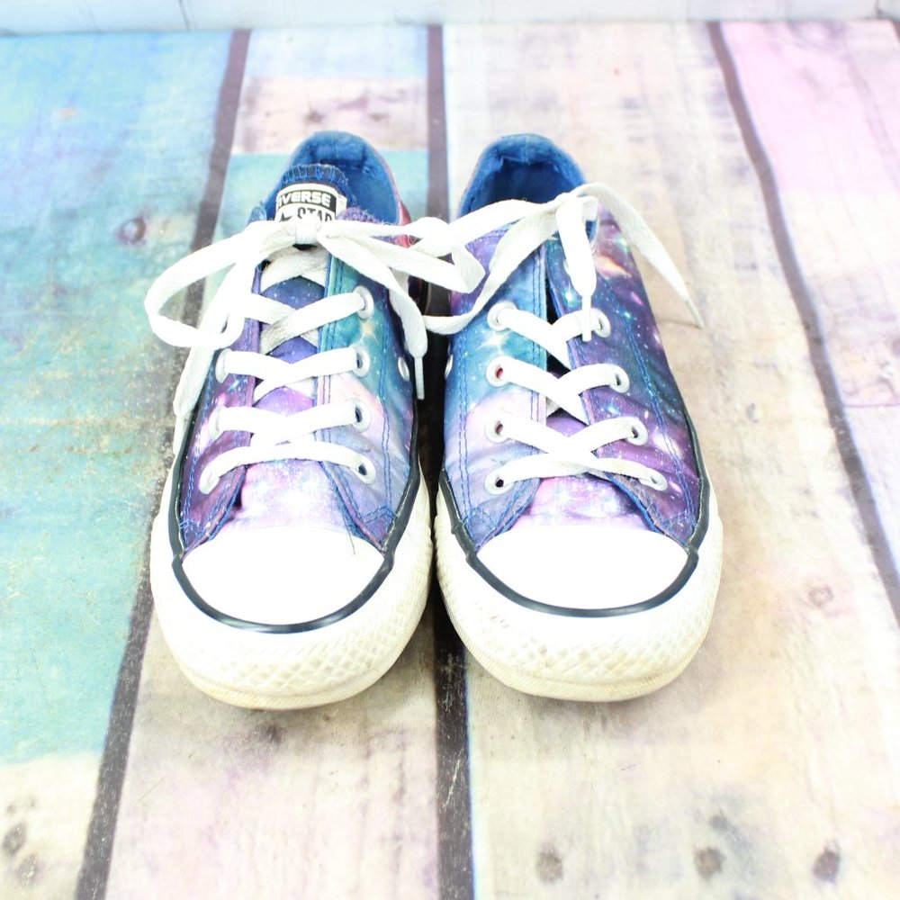 Converse All Star Low Satin Galaxy Midnight Lake Low Top Sneakers Size M 4 / L 6 - Picture 5 of 9